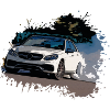 German White Sportscar Drifting