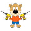 TEDDY - BÄR - HEIMWERKER - HANDWERKER - BOHRER