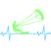 Kitesurfing Kiteboarding Kitesurf Heartbeat Pulse