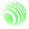 3D ball with green stripes