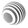 Boule 3D avec rayures grises