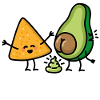 Lustige Avocado kackt Guacamole Tortilla-Chips