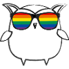 lgbt,eule,pride,love,vogel,sonnenbrille,regenbogen