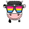 Vache pansexuelle - vache avec lunettes