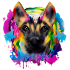 Schäferhund Design in Bunt