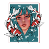 Mädchen mit Koi