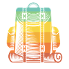 Backpacking Artwork Retro Luggage