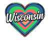 Buntes Herz geschenk Wisconsins