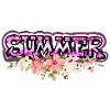 Buzzer lettering with flowers
