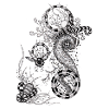 Floral Tangle Drawing