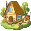 Fairytale house forge from farm