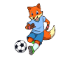 Comic Fuchs plays football