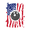 Bowling Torn American Flag