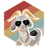 Coole Retro Ziege mit Sonnenbrille