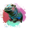 nilpferd,hippo,graffiti,malerei,nilpferd baby,baby