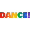 DANCE rainbow text