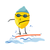 Citron qui fait du surf