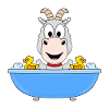 ZIEGE - BADEWANNE - TIER - TIERISCH - FUN