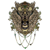 Elegant owl with skull