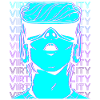 VR Virtual Reality Gamer Retro