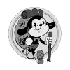 retro adventurer with backpack