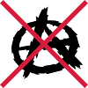 No anarchy symbol logo