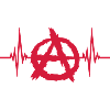 Heartbeat anarchy symbol logo