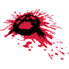 Blood spatter anarchy symbol