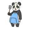 Panda bear is grill master