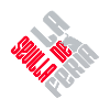 Het rode en grijze logo van Feria de Sevilla