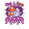 Cat and dog mother, pets.