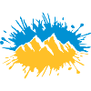 Bunt Farbklecks Berge Tropfen