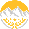 Round stamp mountains laurel wreath