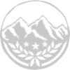 Stamp laurel wreath mountains landscape
