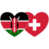 Kenya Suisse Drapeau Coeur
