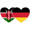 Kenya Allemagne Drapeau Coeur