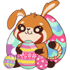 Lapin de Pâques Panda Rouge