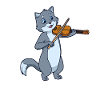 Comic Cat Plays Violin