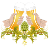 zwei gefüllte Biergläser Zum Anstoßen Prost