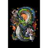 Japanische Drachen-Samurai-Kriegerschlacht