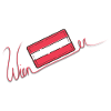 Viennese lettering with Austrian flag