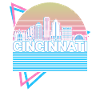 Cincinnati City Skyline Cityscape Retro
