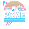 Rome City Skyline Cityscape Rétro