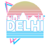 Delhi City Skyline Cityscape Retro