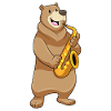 Bear Musician Saxophone Music