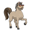 Pferd mit Sonnenbrille