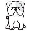 Bulldog Dog Cartoon Kawaii Illustration