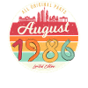 Salutations d’anniversaire 1986 En août
