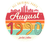 Birthday greeting 1990 In August