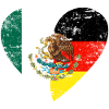 Mexico Germany Flag Heart